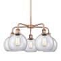 Innovations Lighting Athens 5 Light 26" Wide Chandelier Antique Copper / Clear