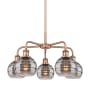Innovations Lighting Rochester 5 Light 24" Wide Chandelier Antique Copper / Light Smoke