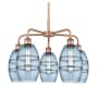 Innovations Lighting Vaz 5 Light 24" Wide Chandelier Antique Copper / Blue