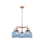 Innovations Lighting Bella 5 Light 24" Wide Chandelier Antique Copper / Princess Blue