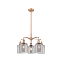 Innovations Lighting Bella 5 Light 24" Wide Chandelier Antique Copper / Light Smoke