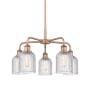 Innovations Lighting Bridal Veil 5 Light 23" Wide Chandelier Antique Copper / Clear