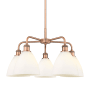 Innovations Lighting Bristol Glass 5 Light 26" Wide Chandelier Antique Copper / Matte White