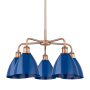Innovations Lighting Ballston Dome 5 Light 26" Wide Chandelier Antique Copper / Blue