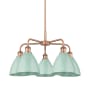 Innovations Lighting Ballston Dome 5 Light 26" Wide Chandelier Antique Copper / Seafoam