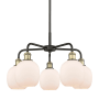 Innovations Lighting Belfast 5 Light 24" Wide Chandelier Black Antique Brass / Matte White