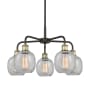 Innovations Lighting Belfast 5 Light 24" Wide Chandelier Black Antique Brass / Clear Crackle