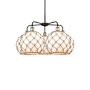 Innovations Lighting Farmhouse Rope 5 Light 29" Wide Chandelier Black Antique Brass / White Glass with Brown Rope