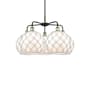 Innovations Lighting Farmhouse Rope 5 Light 29" Wide Chandelier Black Antique Brass / White Glass with White Rope