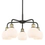 Innovations Lighting Athens 5 Light 24" Wide Chandelier Black Antique Brass / Matte White