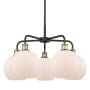 Innovations Lighting Athens 5 Light 26" Wide Chandelier Black Antique Brass / Matte White