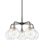 Innovations Lighting Athens Water Glass 5 Light 26" Wide Chandelier Black Antique Brass / Clear Water Glass