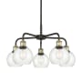 Innovations Lighting Athens 5 Light 24" Wide Chandelier Black Antique Brass / Clear