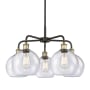Innovations Lighting Athens 5 Light 26" Wide Chandelier Black Antique Brass / Seedy