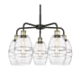 Innovations Lighting Vaz 5 Light 24" Wide Chandelier Black Antique Brass / Clear
