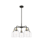 Innovations Lighting Bella 5 Light 24" Wide Chandelier Black Antique Brass / Clear