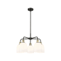 Innovations Lighting Bella 5 Light 24" Wide Chandelier Black Antique Brass / Gloss White
