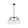 Innovations Lighting Bella 5 Light 24" Wide Chandelier Black Antique Brass / Seedy