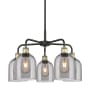 Innovations Lighting Bella 5 Light 24" Wide Chandelier Black Antique Brass / Light Smoke
