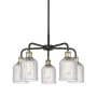 Innovations Lighting Bridal Veil 5 Light 23" Wide Chandelier Black Antique Brass / Clear