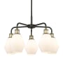 Innovations Lighting Cindyrella 5 Light 24" Wide Chandelier Black Antique Brass / Cased Matte White