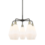 Innovations Lighting Cindyrella 5 Light 25" Wide Chandelier Black Antique Brass / Cased Matte White