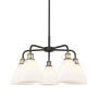 Innovations Lighting Bristol Glass 5 Light 26" Wide Chandelier Black Antique Brass / Matte White