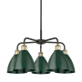 Innovations Lighting Ballston Dome 5 Light 26" Wide Chandelier Black Antique Brass / Green