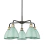 Innovations Lighting Ballston Dome 5 Light 26" Wide Chandelier Black Antique Brass / Seafoam