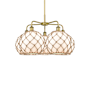 Innovations Lighting Farmhouse Rope 5 Light 29" Wide Chandelier Brushed Brass / White Glass with Brown Rope