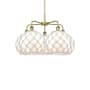 Innovations Lighting Farmhouse Rope 5 Light 29" Wide Chandelier Brushed Brass / White Glass with White Rope