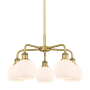 Innovations Lighting Athens 5 Light 24" Wide Chandelier Brushed Brass / Matte White