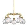 Innovations Lighting Athens Water Glass 5 Light 24" Wide Chandelier Brushed Brass / Clear Water Glass