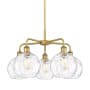 Innovations Lighting Athens Water Glass 5 Light 26" Wide Chandelier Brushed Brass / Clear Water Glass