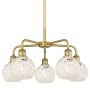 Innovations Lighting White Mouchette 5 Light 24" Wide Chandelier Brushed Brass / White Mouchette