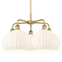 Innovations Lighting White Venetian 5 Light 28" Wide Chandelier Brushed Brass / White Venetian