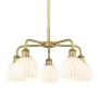 Innovations Lighting White Venetian 5 Light 24" Wide Chandelier Brushed Brass / White Venetian