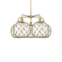 Innovations Lighting Farmhouse Rope 5 Light 29" Wide Chandelier Brushed Brass / Clear Glass with Brown Rope
