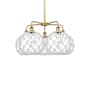 Innovations Lighting Farmhouse Rope 5 Light 29" Wide Chandelier Brushed Brass / Clear Glass with White Rope