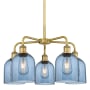 Innovations Lighting Bella 5 Light 24" Wide Chandelier Brushed Brass / Princess Blue