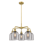 Innovations Lighting Bella 5 Light 24" Wide Chandelier Brushed Brass / Light Smoke