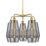 Innovations Lighting Windham 5 Light 25" Wide Chandelier Brushed Brass / Smoked