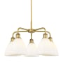 Innovations Lighting Bristol Glass 5 Light 26" Wide Chandelier Brushed Brass / Matte White