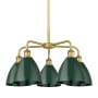 Innovations Lighting Ballston Dome 5 Light 26" Wide Chandelier Brushed Brass / Green