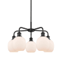 Innovations Lighting Belfast 5 Light 24" Wide Chandelier Matte Black / Matte White