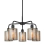 Innovations Lighting Cobbleskill 5 Light 23" Wide Chandelier Matte Black / Mercury