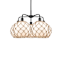 Innovations Lighting Farmhouse Rope 5 Light 29" Wide Chandelier Matte Black / White Glass with Brown Rope