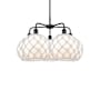 Innovations Lighting Farmhouse Rope 5 Light 29" Wide Chandelier Matte Black / White Glass with White Rope