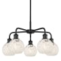 Innovations Lighting White Mouchette 5 Light 24" Wide Chandelier Matte Black / White Mouchette