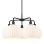 Innovations Lighting White Venetian 5 Light 28" Wide Chandelier Matte Black / White Venetian